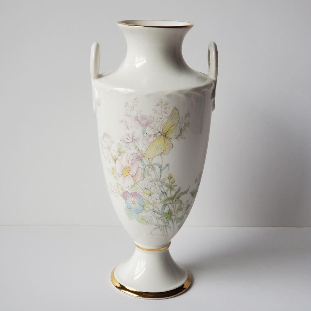 Royal Kent Bone China Vase made in Staffordshire England Butterfly Days Vintage